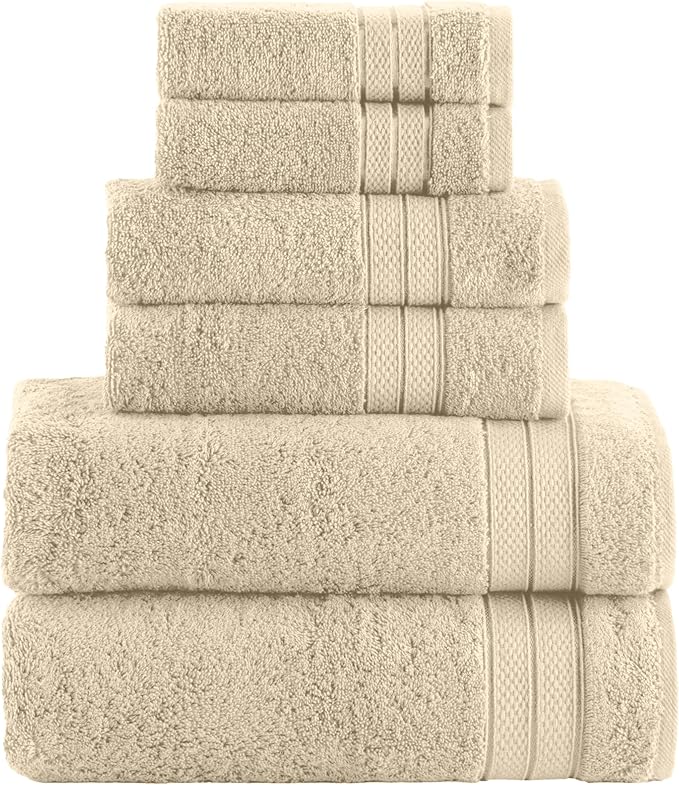Elegant Comfort Luxury 6-Piece Towel Set, Premium Soft 100% Turkish Cotton by ELEGANTCOMFORT
