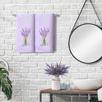 2 Pcs Lavender Hand Towels Purple Bathroom Decor 14x29 Inch Embroidered 100% - Image 3