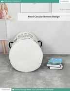 FANKANG Storage Basket, Nursery Hamper Canvas Laundry Basket Foldable - Image 6