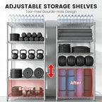 Xcity Storage Shelves, 5 Tier Heavy Duty Metal Shelving Unit, 2000 LBS Capacity Adjustable Steel Wire Shelf Organizer for Pantry, Kitchen, Garage, 14" D x 30" W x 60" H, Chrome - Image 4