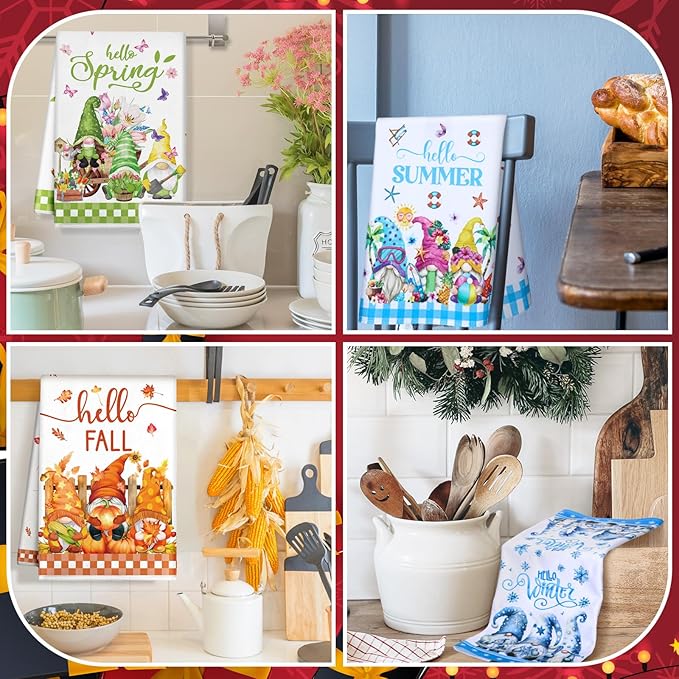 12 Pcs Seasonal Kitchen Towels Set - Image 5