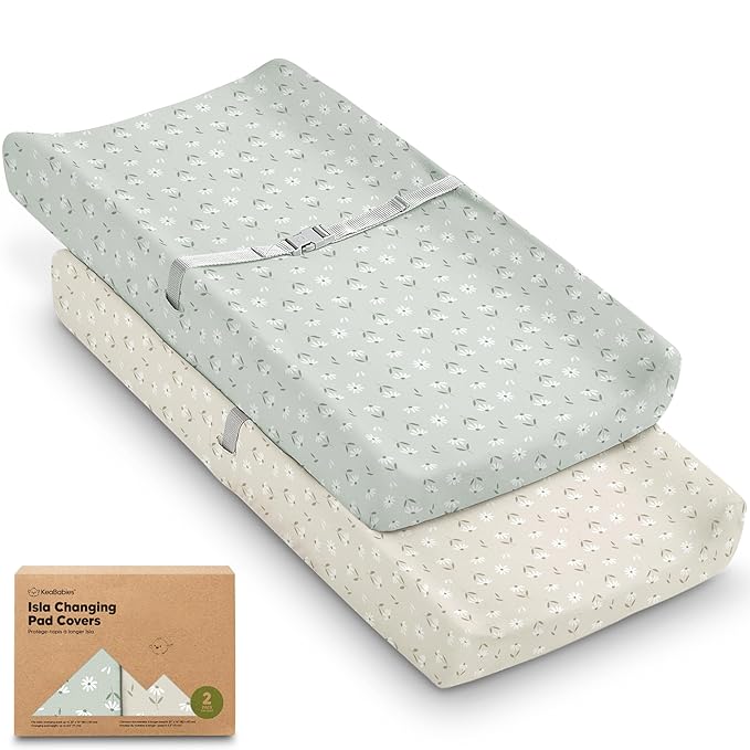2-Pack Baby Changing Pad Cover for Girl, Boy by KeaBabies