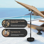 Simple Deluxe 9' Patio Umbrella Outdoor Table Market Yard Umbrella with Push Button Tilt/Crank - Image 4