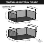 2Pack Under Shelf Basket Organizer, Adjustable Hanging Holder - Image 6