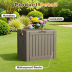 Flamaker Resin Deck Box 40 Gallon Waterproof Outdoor Indoor Storage Box Imitation Wood Resin for Patio Furniture Garden Tools and Pool (Brown) - Image 4
