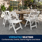 Flash Furniture Hercules Series Folding Chairs for Weddings and Formal Events, Stackable Commercial Event Seats with 1,000-lb. Static Weight Capacity, Set of 2, White - Image 9