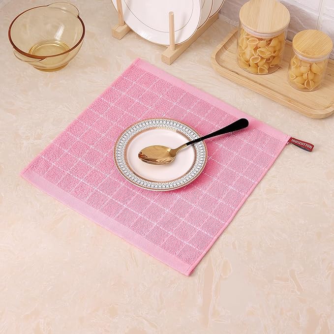 Mordimy 100% Cotton Terry Cloth Dish Cloths, Soft and Absorbent Checkered Dish - Image 9