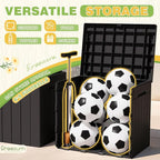 Greesum 31 Gallon Deck Box for Outside, All Weather Outdoor Storage Boxes for Patio Furniture Set, Package Delivery Box, Garden Tools, Black(Set of 2) - Image 6