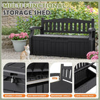 Homall 75 Gallon Outdoor Storage Benches Lockable Deck Box with Waterproof and UV Resistant, Waterproof Storage Box for Patio Furniture, Tools, Cushions (Black) - Image 6