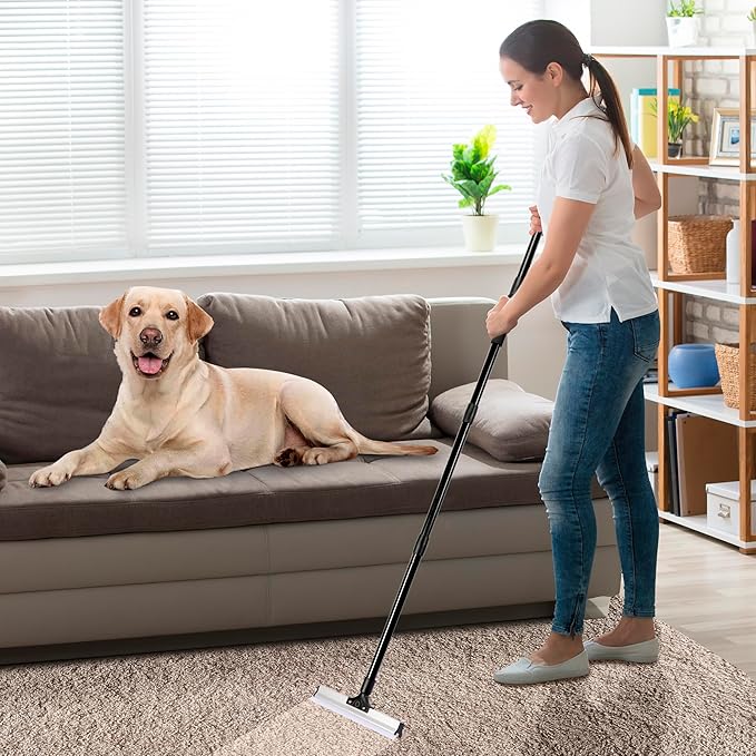 62" Carpet Rake for Pet Hair Removal – Adjustable Carpet Broom & Rug Rake - Image 8