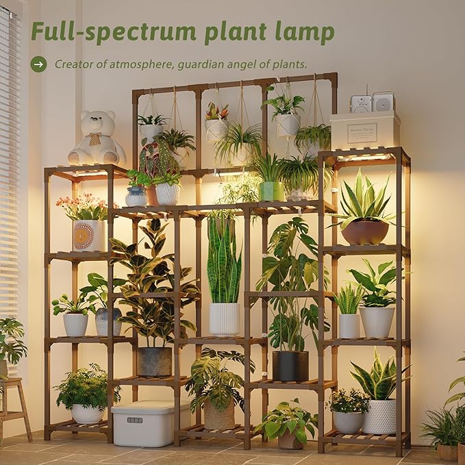 Plant Stand Indoor with Grow Light 14 tiers Large Plant Shelf for Indoor Plants Display Heavy Duty Plant Rack for Living Room Patio Decor - Image 2