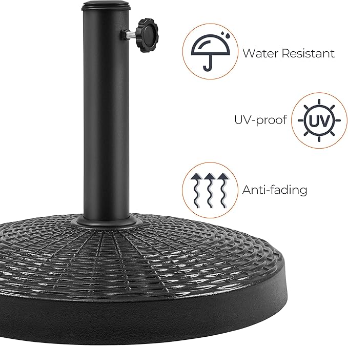 Yaheetech 31lbs Umbrella Base, Heavy Duty Patio Umbrella Base Stand, Round Resin Umbrella Base Stand, Outdoor Market Umbrella Base for Garden, Backyard, Beach - Image 7