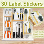 Whitmor Adjustable Bamboo Drawer Dividers, Expandable 17"-22" Drawer Organizer - Image 5