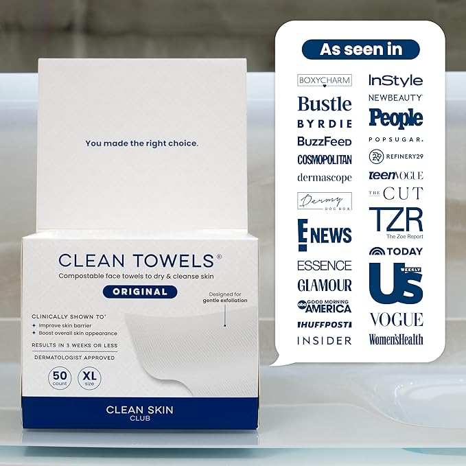 Clean Towels XL®, 100% USDA Biobased Face Towel, Disposable Face Towelette - Image 10