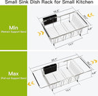 JASIWAY Dish Drying Rack in Sink, Expandable Stainless Steel Dish Drainers - Image 4