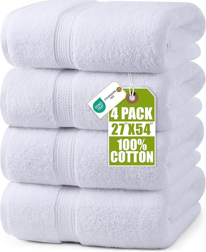 Utopia Towels 4 Pack Premium Bath Towels Set, 27 by 54 Inches, 100% Ring Spun by UTOPIATOWELS