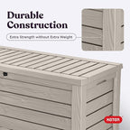 Keter Westwood 150 Gallon Resin Large Outdoor Storage Box for Patio Furniture, Outdoor Cushions, Garden Tools and Pool Floats, Beige - Image 8