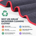 Airlab Microfiber Cleaning Cloth Waffle Weave Dust Rags - Image 2