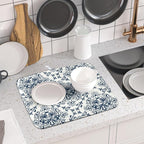 Bohemian Grey Retro Dish Drying Mat - Image 6