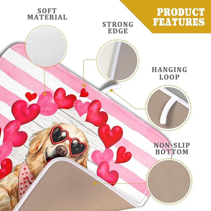 Valentine's Day Dog Dish Drying Mat - Image 4