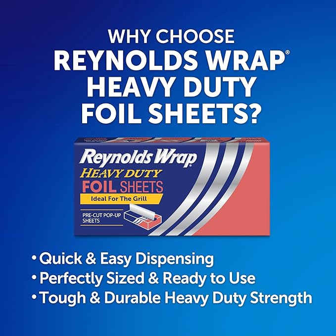 Reynolds Wrap Pre-Cut Pop-Up Heavy Duty Aluminum Foil Sheets, 14 x 10.25 Inches - Image 2