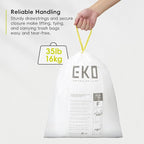 EKO 13 Gallon / 40-60 Liter, Extra-Strong Unscented Garbage Bags, Easy-Dispense - Image 4