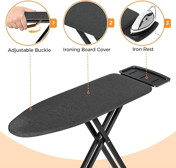 APEXCHASER Ironing Board Full Size, Iron Board and Ironing Board Set Height - Image 4