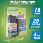 HIBAG 25 Gallon Jumbo Storage Bags, 35” x 24” Resealable Clear Bags - Image 2
