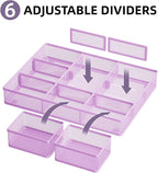 Marbrasse 3 Packs Desk Drawer Organizers, Metal Mesh Dividers - Image 2