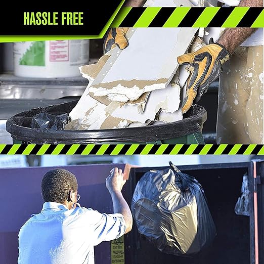 Aluf Plastics 65 Gal Black Heavy Duty Garbage Bags 1.5 Mil - Image 4