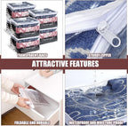 Hoolerry 6 Pieces Sweater Storage Bags Plastic Clear PVC Clothes Storage Bags - Image 2