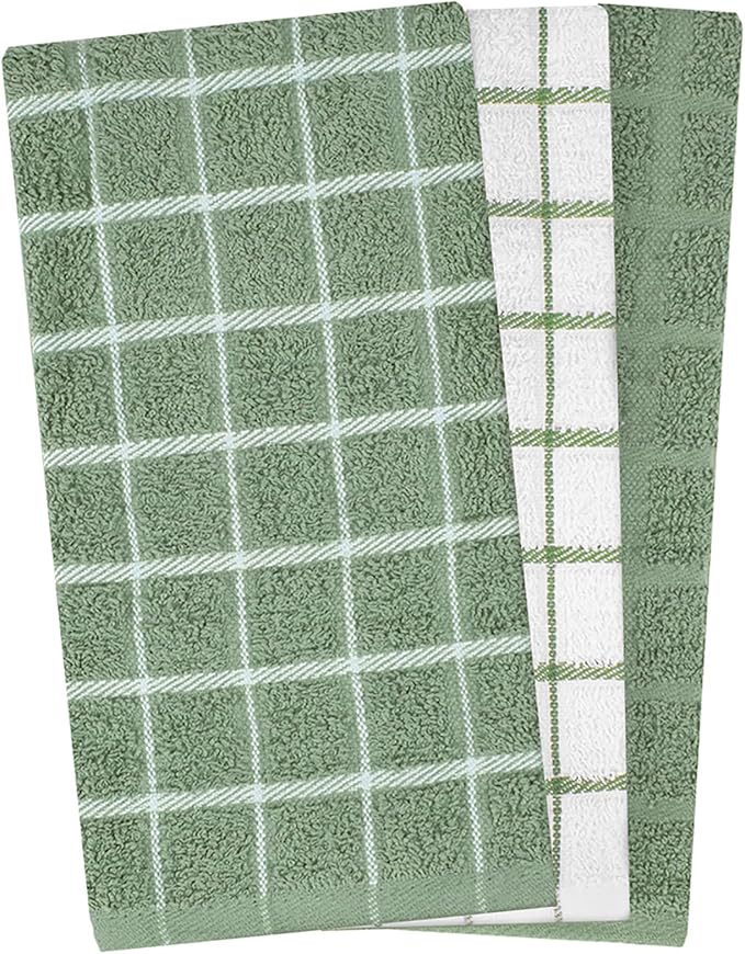 Ritz Premium 100% Cotton Terry Check Kitchen Dish Towels - Image 2