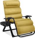Best Choice Products Oversized Zero Gravity Chair, Folding Outdoor Patio Recliner, XL Anti Gravity Lounger w/Removable Cushion, Cup Holder, Side Tray, 350lb Capacity - Sunflower Yellow by BestChoiceProducts