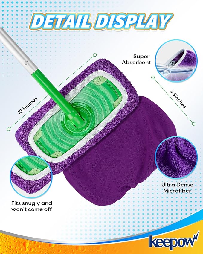 KEEPOW Reusable Mop Pads Compatible - Image 3