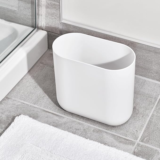 iDesign Small Slim Plastic Bathroom Trash Can, Garbage Can - Image 7