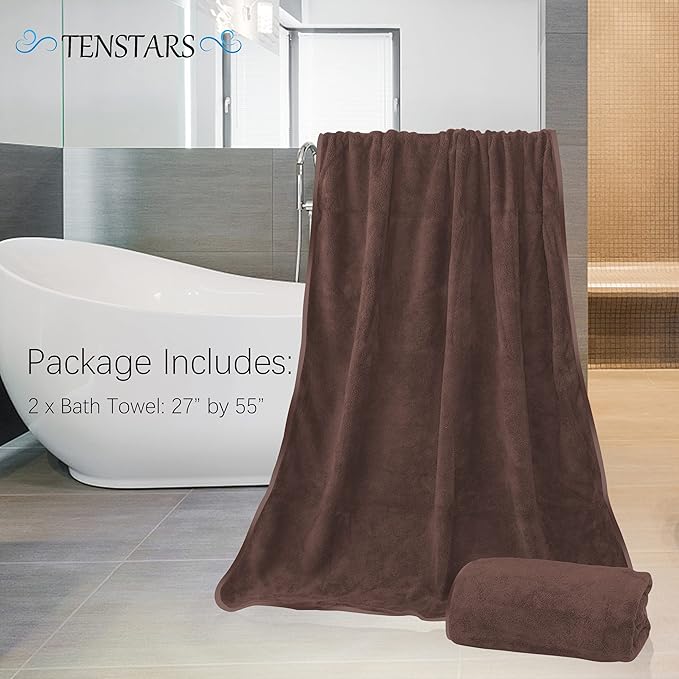TENSTARS Silk Hemming Bath Towels - Image 2