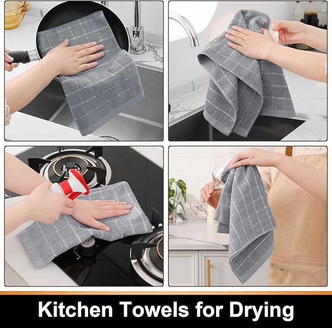 Mordimy 100% Cotton Terry Cloth Kitchen Towels, Super Soft and Absorbent Dish - Image 4