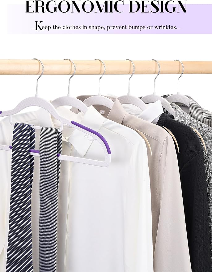 HOUSE DAY Plastic Hangers 50 Pack, Clothes Hangers Non Slip - Image 2