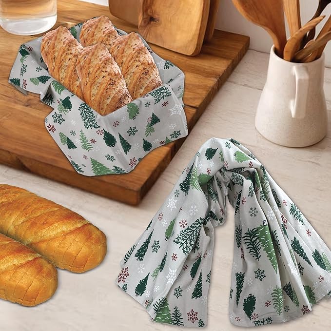 Urban Villa Kitchen Towels Christmas Green Trees Print Premium Quality - Image 6