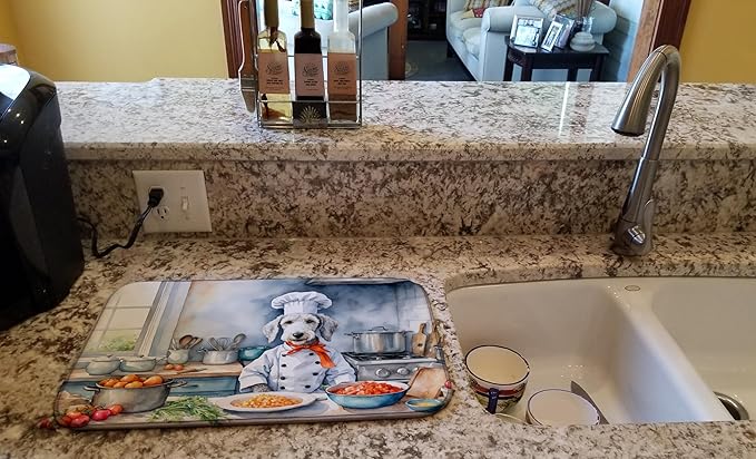 Caroline's Treasures DAC6199DDM Bedlington Terrier The Chef Dish Drying Mat - Image 2