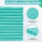 FIXSMITH Turquoise Microfiber Cleaning Cloth -Pack of 8, Highly Absorbent - Image 2