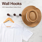 Roowest 12 Pack Wood Wall Hooks Natural Wooden Coat Hooks Wall Mounted Handmade - Image 3