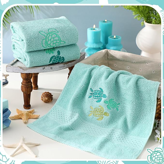 3 Pack Sea Turtle Coastal Hand Towels - Image 5