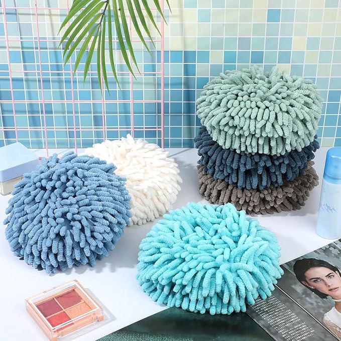 Macarrie 12 Packs Fluffy Towel Chenille Hand Towel Absorbent Fast Drying Hand - Image 5