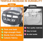 Foldable Laundry Basket with Lid, Oxford Cloth Reinforced Steel Ring - Image 6