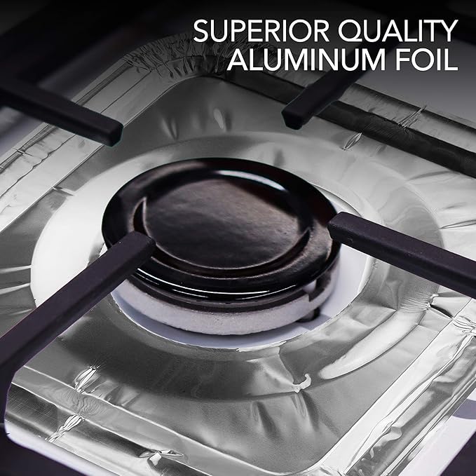 Disposable Gas Burner Liners Aluminum Foil Square Gas Stove Burner Covers - Image 5
