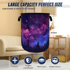 Personalize Galaxy Laundry Basket Oxford Cloth Foldable Forest Starry Sky - Image 3