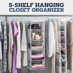 ZOBER Hanging Closet Organizer, 5-Shelf - Image 3