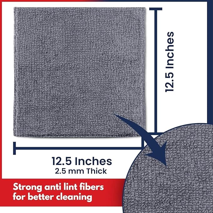 USANOOKS Microfiber Cleaning Cloth Grey - Image 2