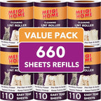 Extra Sticky Lint Roller Refills Only, 660 Easy-Tear Sheets by MEIQIHOME